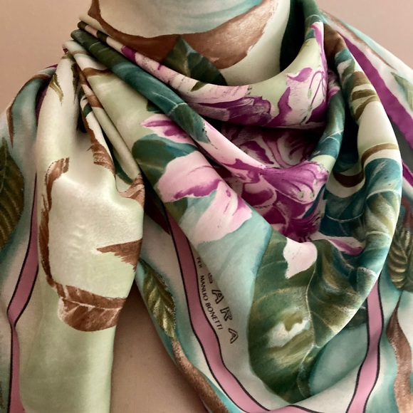 TROPICAL vintage scarf. Italian designer. - Picture 2 of 12